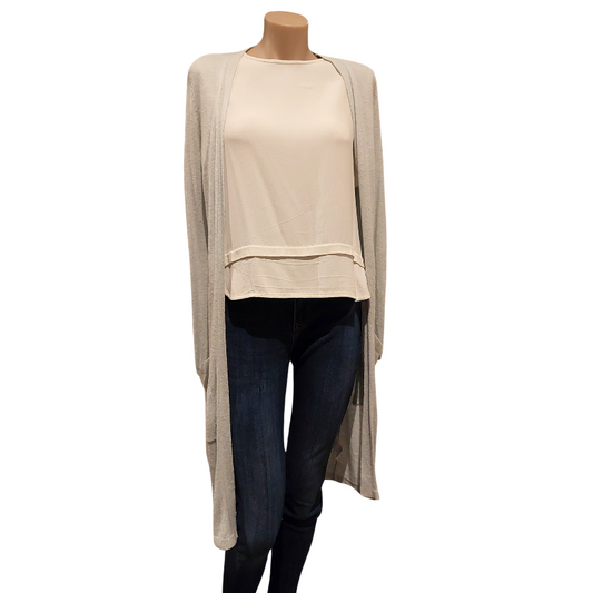 Light green merino long cardigan, size 6