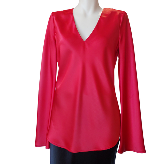 Country Road red silky top, size 4/ NZ 8
