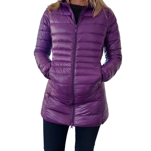 SALE 90% duck down light weight puffer coat,  purple size 8 in stock