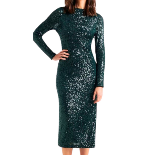 Emerald green sequin dress, size 8