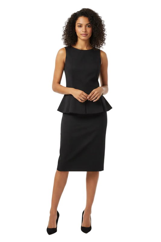 Cue black cocktail/boardroom dress, size 8