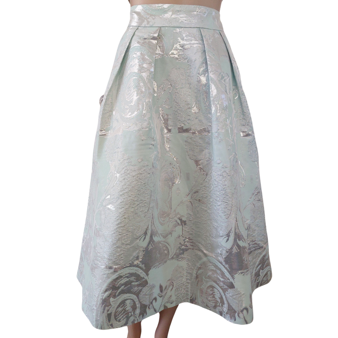 Forever New mint/silver skirt, size 8