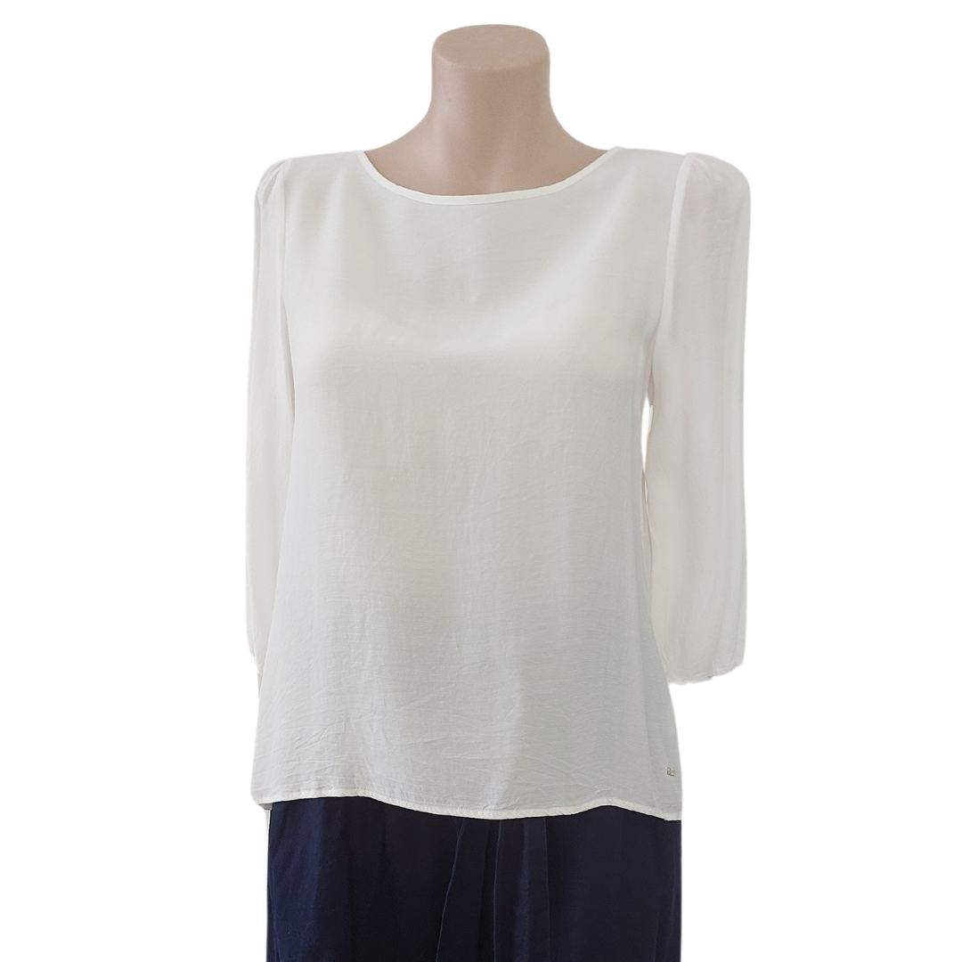 Tommy Hilfiger ivory viscose top size 8