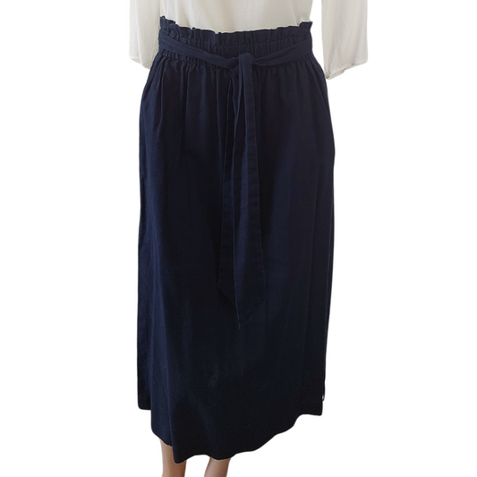 ASOS navy cotton/ linen skirt, size 10