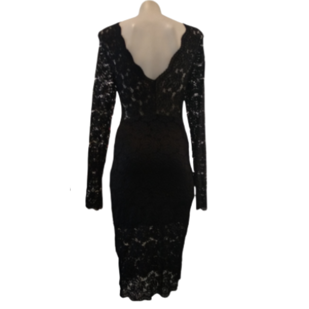Jorge black lace dress, size 8