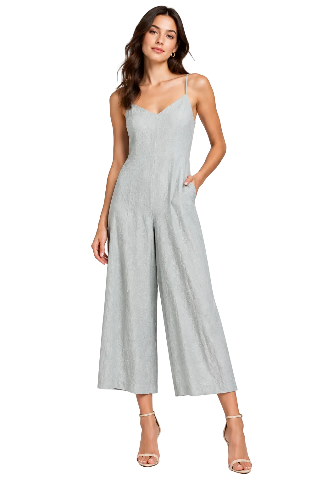 Glasson's green 55% linen & viscose jumpsuit, size 8