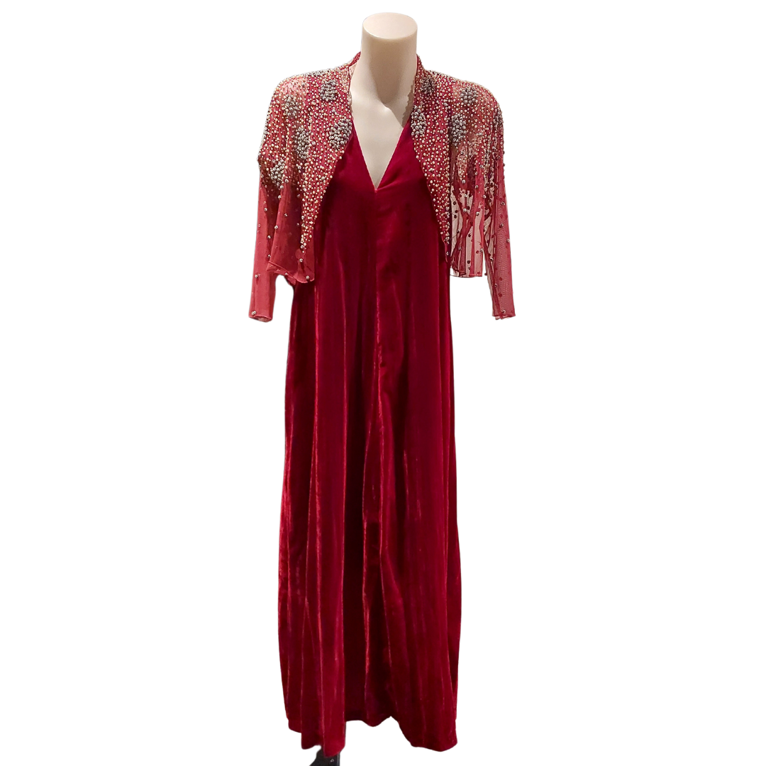 Ruby red velvet dress, size 6/ 8, rent only $40
