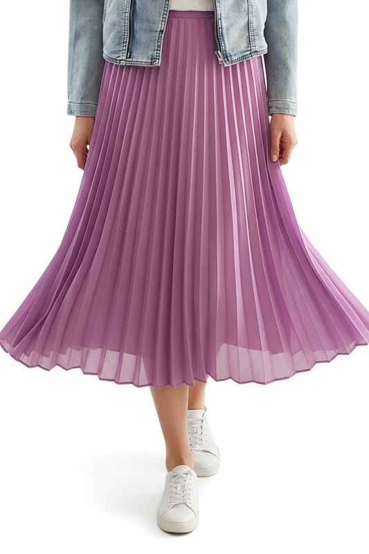 Witchery purple pleated skirt, size 8