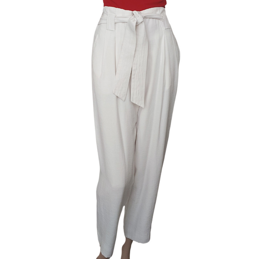 Forever New ivory high waisted Summer pants, size 8