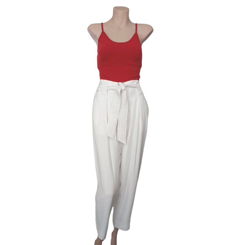 Forever New ivory high waisted Summer pants, size 8
