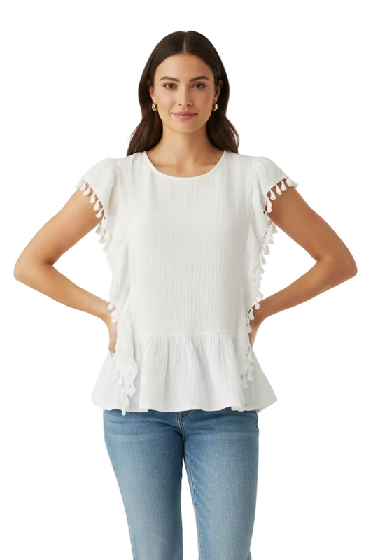 Seed white Summer top, size 8/10