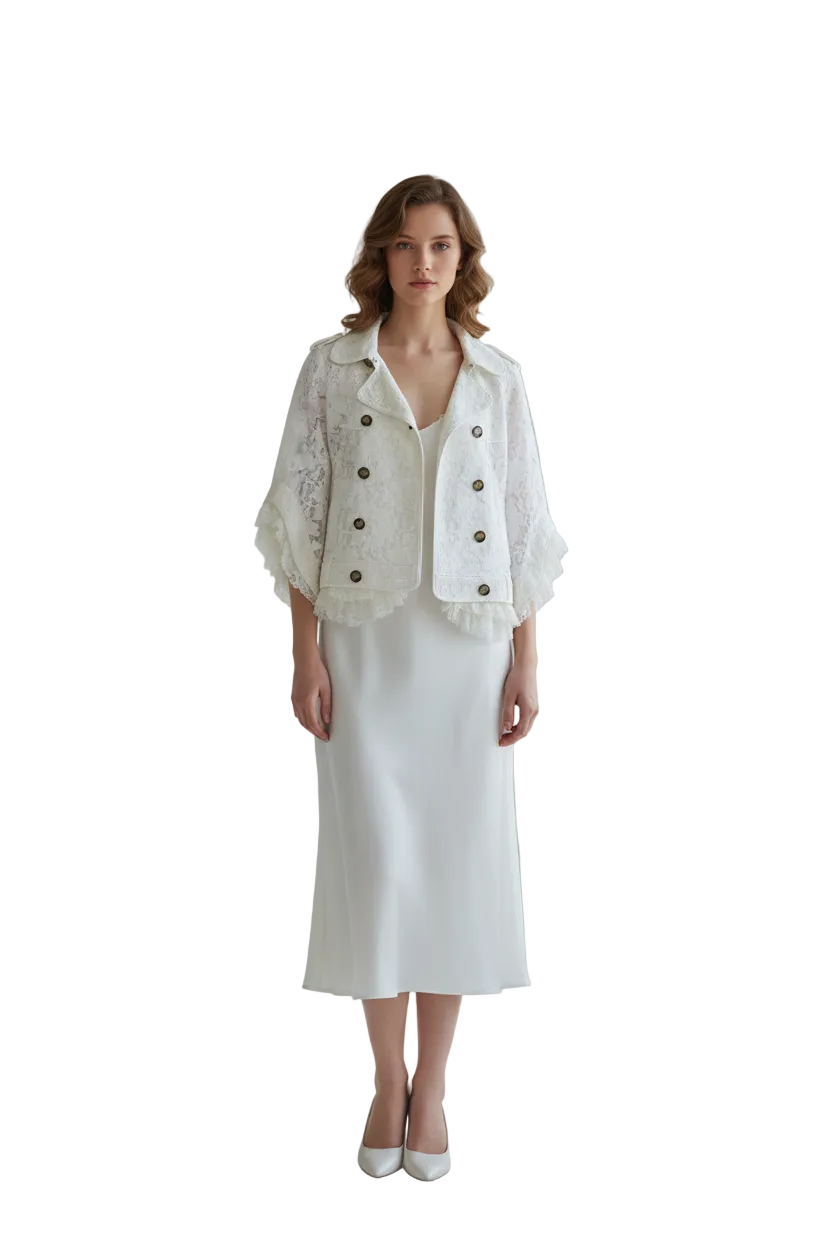 Trelise Cooper ivory lace jacket, size 8-fits 10-HIRE