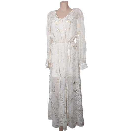 NEW Fate & Becker white/gold thread dress, size 8
