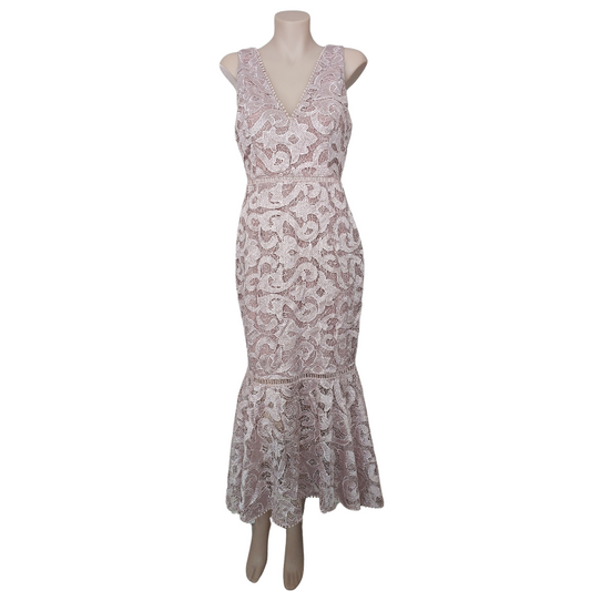 Ministry Of Style dusky pink lace dress, size 8