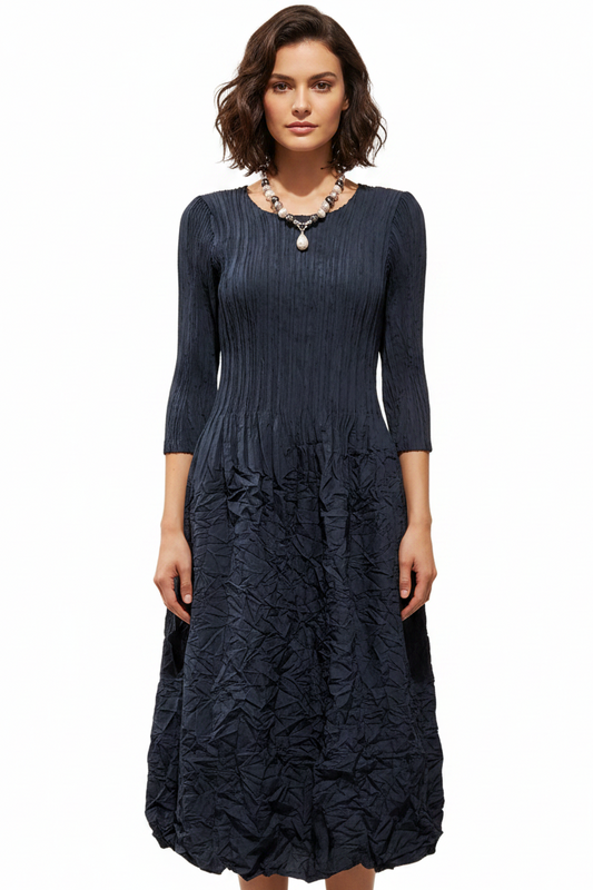 Alquema navy/teal 3/4 Sleeve Smash Pocket Dress, size 0, fits 10-12-HIRE