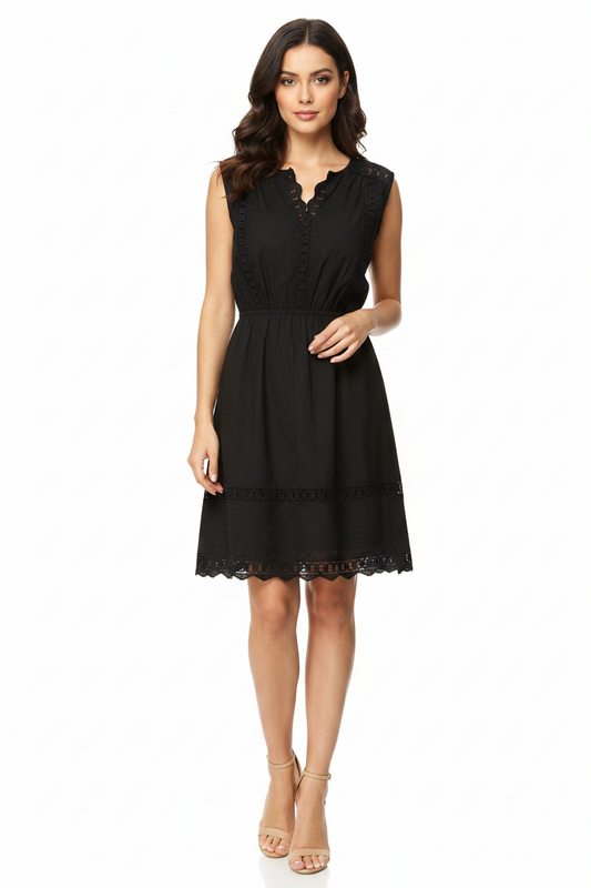 LITTLE JOE WOMAN, by Designer Gail Elliot black cotton dress, size M/12