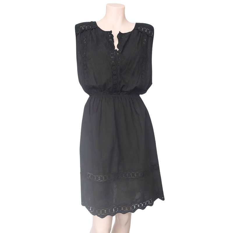 LITTLE JOE WOMAN, by Designer Gail Elliot black cotton dress, size M/12