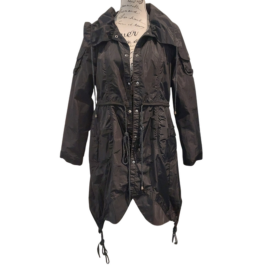 Matchi Motchi black rain coat, size M/12
