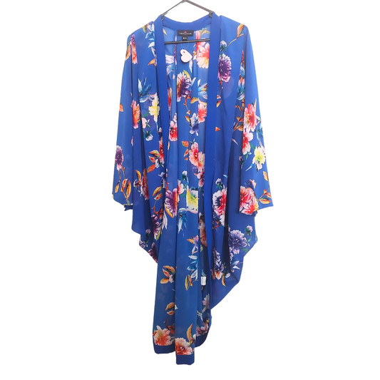 Augustine blue floral layering coat,  OSFM, 12 14 16