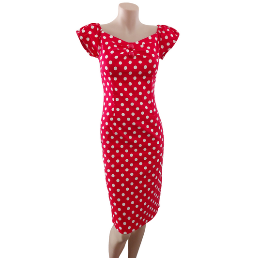 Collective red & white spotty dress-XS, size 8