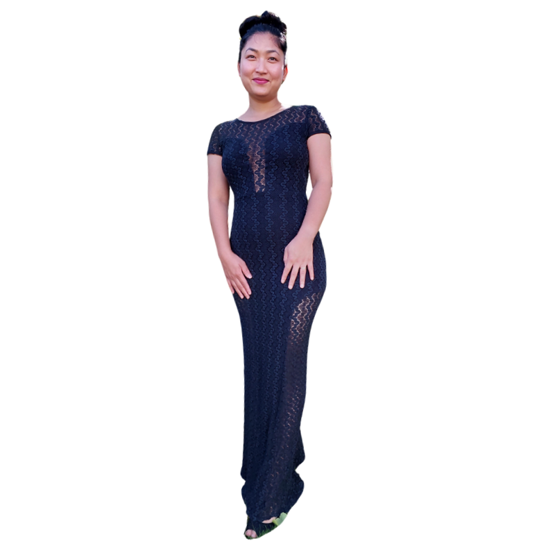 Efe Eme black lacey formal / ball dress,size 10