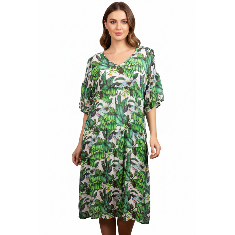 Curate green floral dress-XL/18