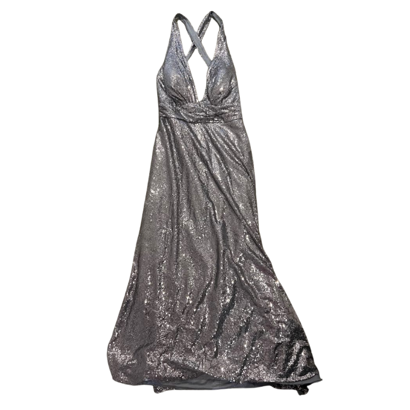 Silver sequin formal dress, size 16