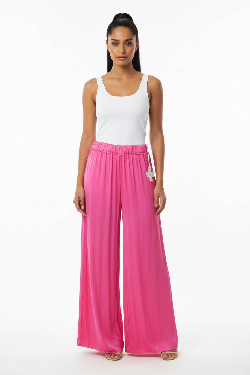 Stella + Gemma pink wide leg silky pants, size 10