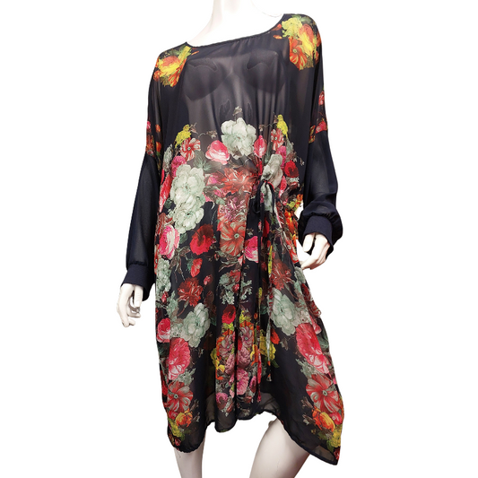 Stella Royal chiffon floral layering dress, size 4/22