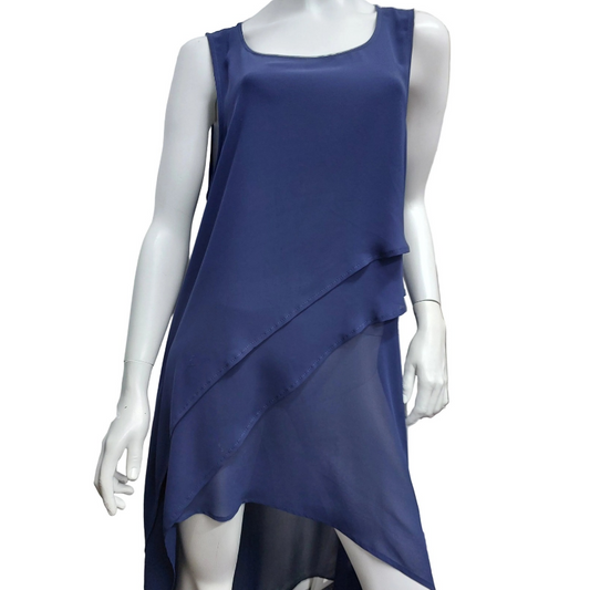 Obi navy chiffon top/dress, size 18