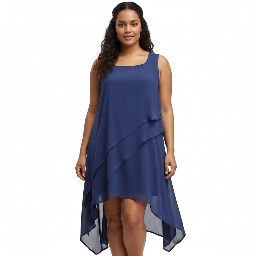 Obi navy chiffon top, size 18