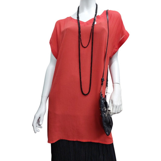 Lemon Tree orange chiffon top, size 18