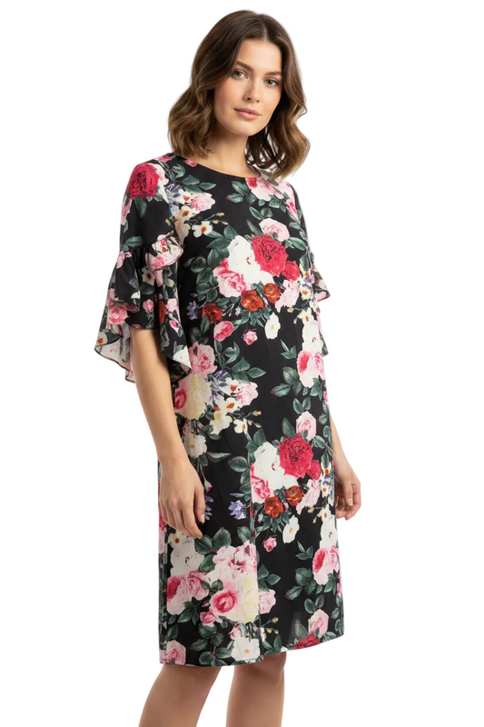 Annah S black floral dress-XL/18