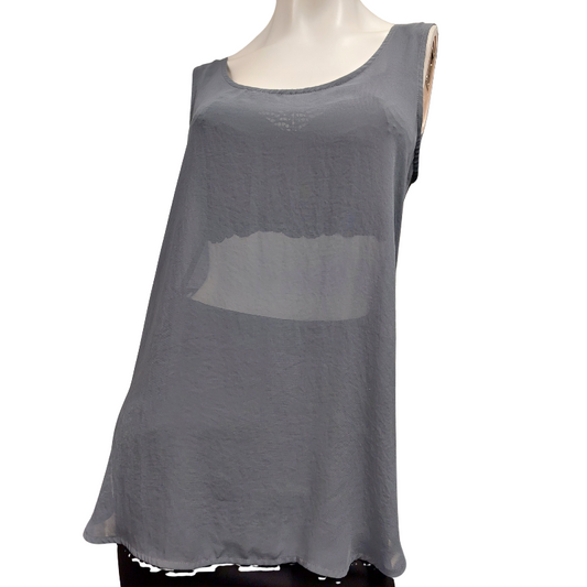 Moochi grey chiffon top, size 8
