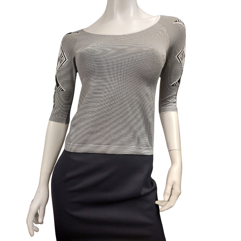 Save The Queen Italian black & white top size 10