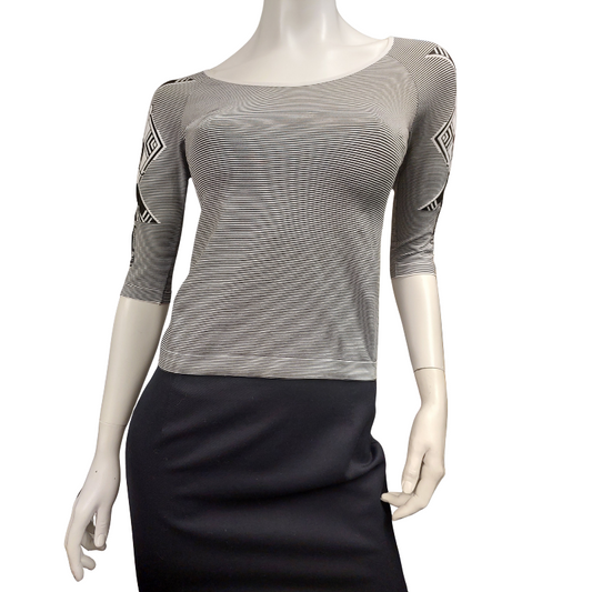 Save The Queen Italian black & white top size 10