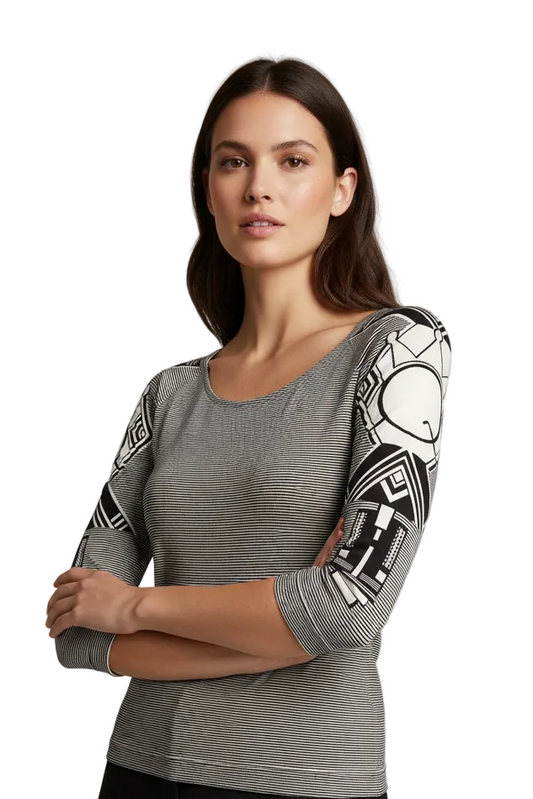 Save The Queen Italian black & white top size 10