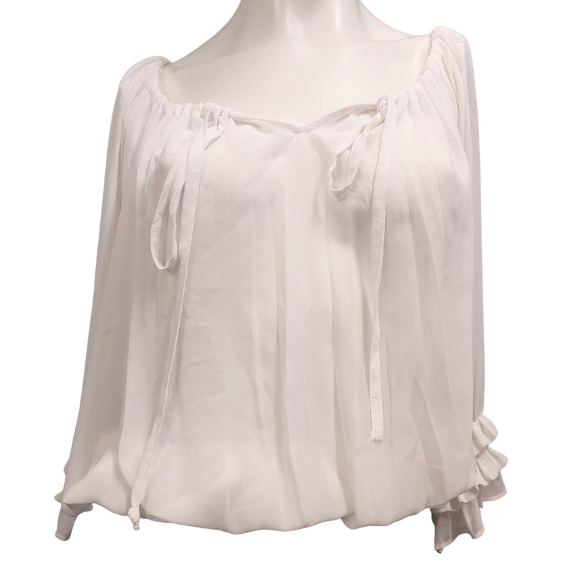 Repertoire white chiffon top, size 8