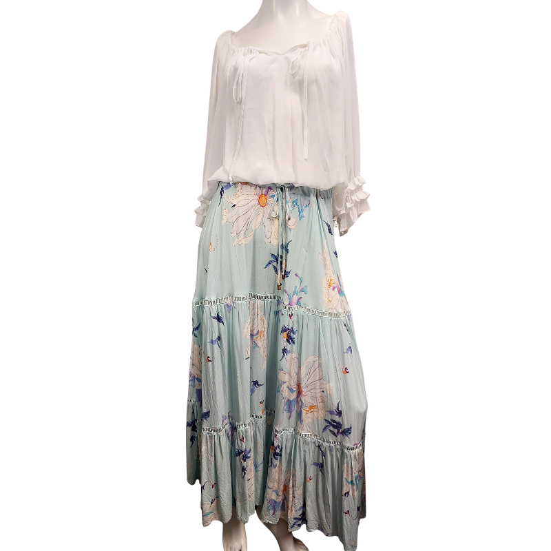 Repertoire white chiffon top, size 8