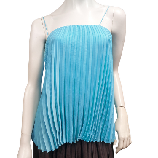 Country Road aqua pleated top, size 10