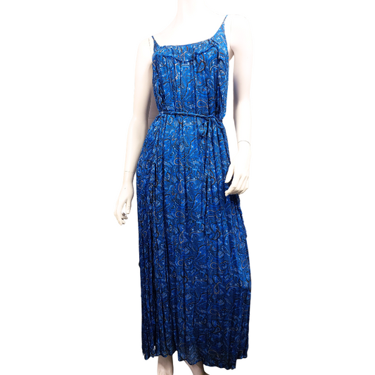 Sale-Max blue viscose paisley dress, size 12