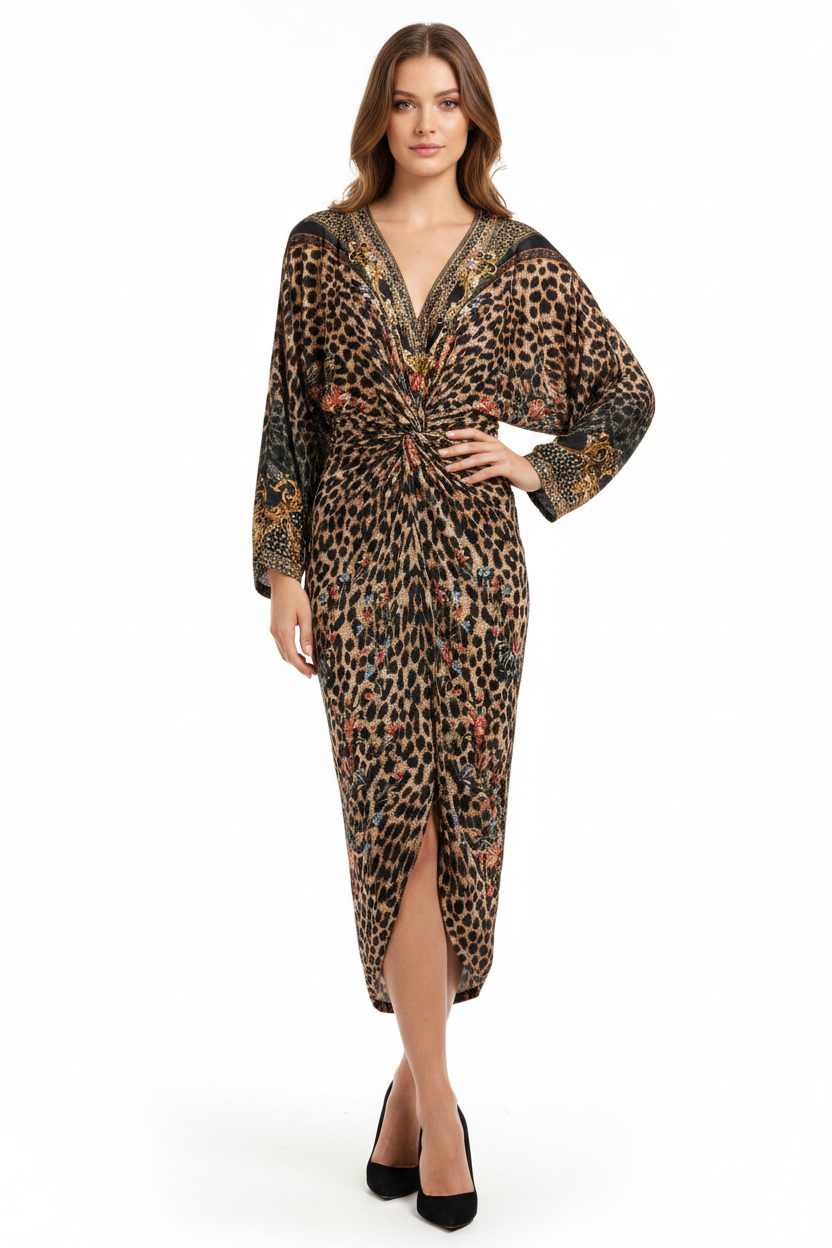 Camilla Autumn tones midi dress, size 10