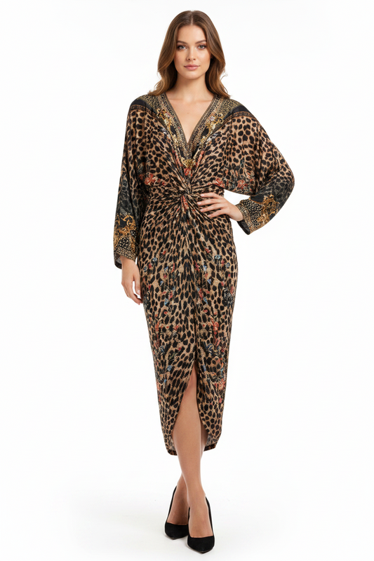 Camilla Autumn tones midi dress, size 10