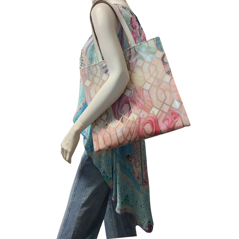 Camilla pastel silk top, size XS 8-10