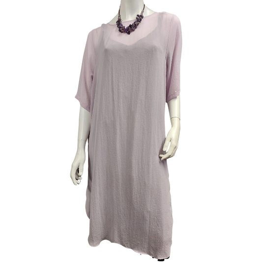 Moochi lilac chiffon layering top/dress, size 14