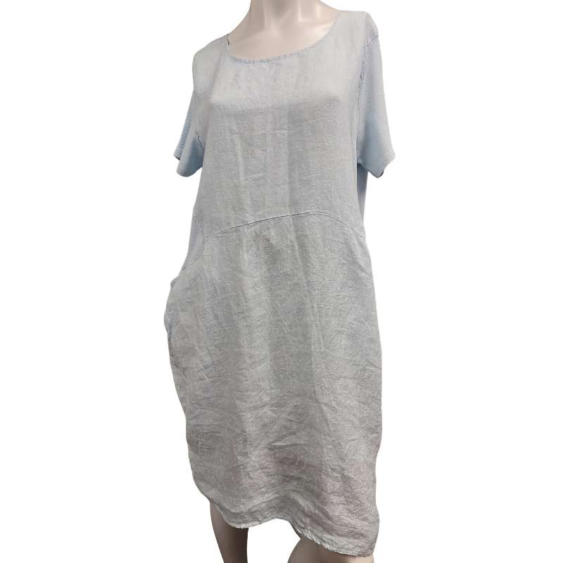 Helga May blue linen dress, size 14