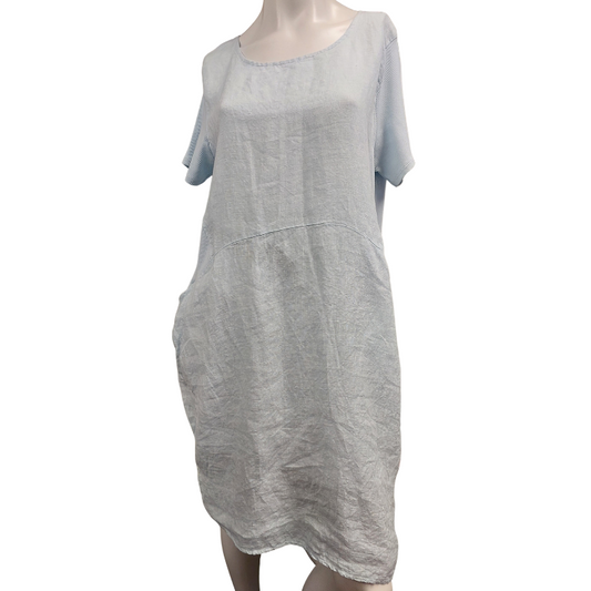 Helga May blue linen dress, size 14