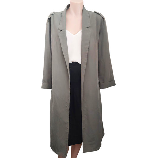 Khaki transeasonal coat, size 8
