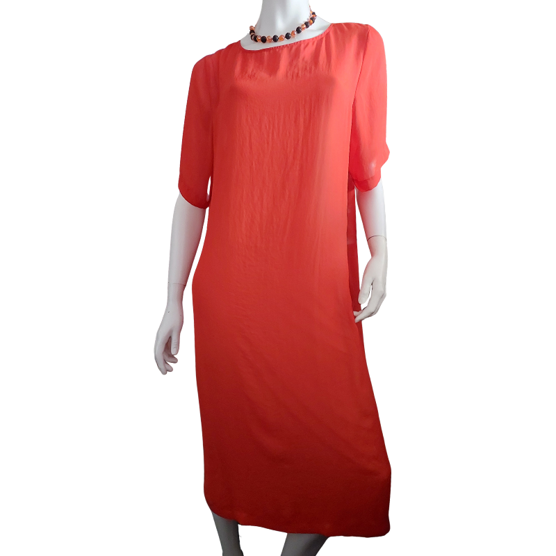 Moochi orange chiffon layering dress, size 14