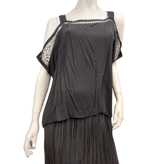 Moochi black rayon top, size S/10